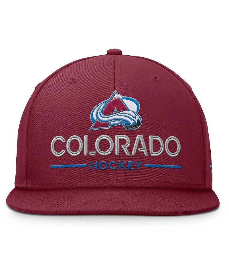Fanatics Men's Burgundy Colorado Avalanche Authentic Pro Rink Lockup Snapback Hat
