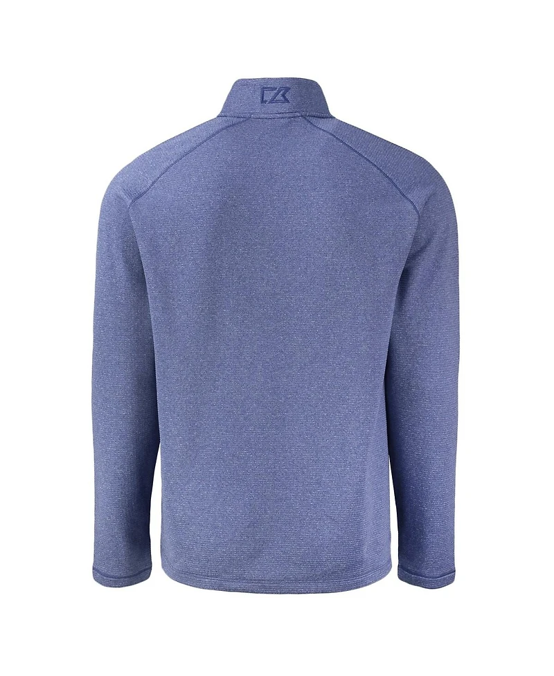 Cutter & Buck Men's Heather Duke Blue Devils Peshastin Eco Fleece Quarter-Zip Sweatshirt