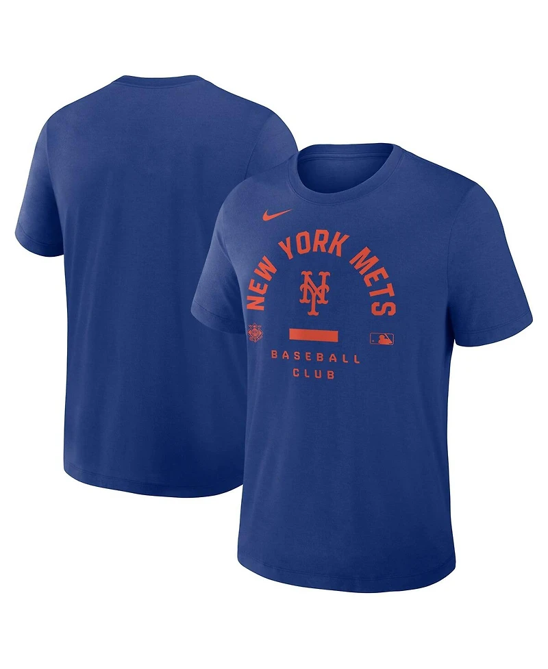Nike Men's Royal New York Mets Authentic Collection Early Work Tri-Blend Dri-fit T-Shirt