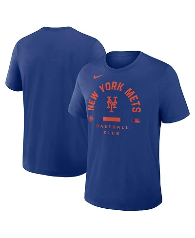 Nike Men's Royal New York Mets Authentic Collection Early Work Tri-Blend Dri-fit T-Shirt