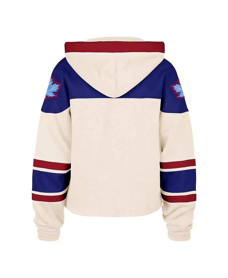 '47 Brand Women's Cream Hockey Canada Cropped Superior Lacer Hoodie