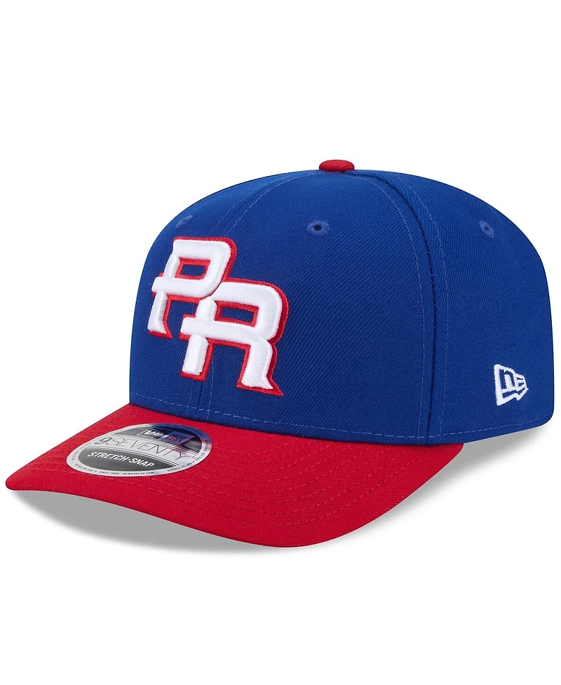 New Era Men's Blue/Red Puerto Rico Baseball 2026 World Baseball Classic 9SEVENTY Adjustable Hat
