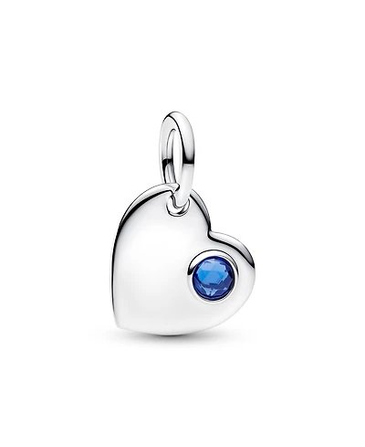 Pandora September Engravable Heart Blue Stone Dangle Charm