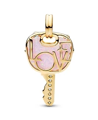 Pandora Opalescent Pink Love Key Large Dangle Charm