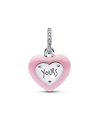 Pandora Pink Ceramic Heart Padlock Dangle Charm
