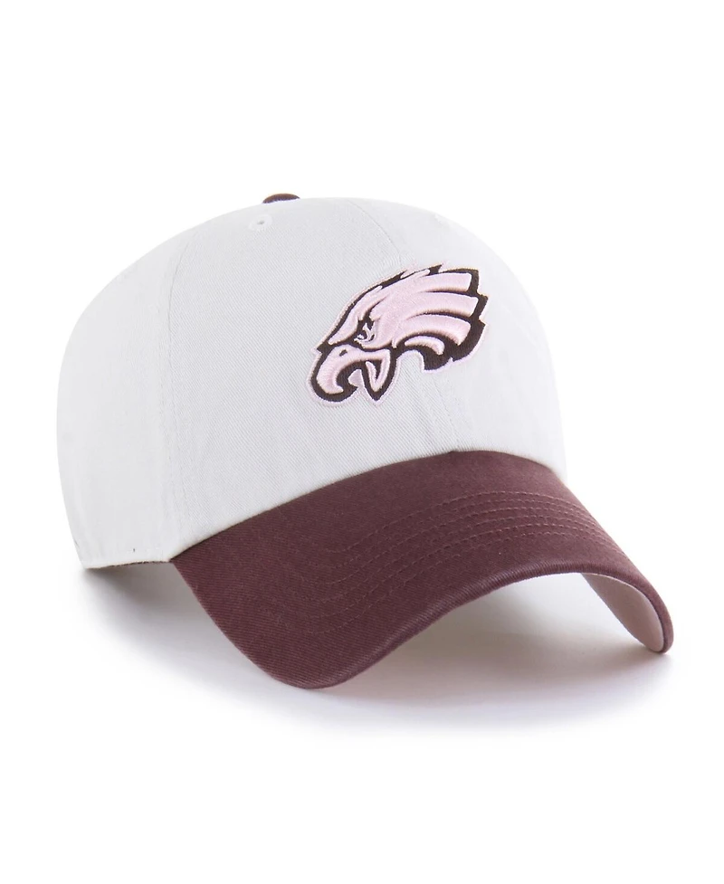 '47 Brand Men's Women's Stone/Burgundy Philadelphia Eagles Love Letter Clean Up Adjustable Hat