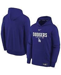 Nike Big Boys and Girls Royal Los Angeles Dodgers Authentic Collection Therma-fit Hoodie