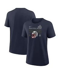Nike Women's Navy New England Patriots 2025 Afc Champions Helmet T-Shirt