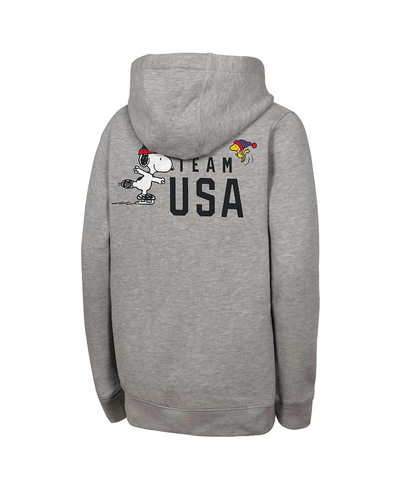 Outerstuff Big Boys and Girls Heather Gray Team x Peanuts Spirit Hoodie