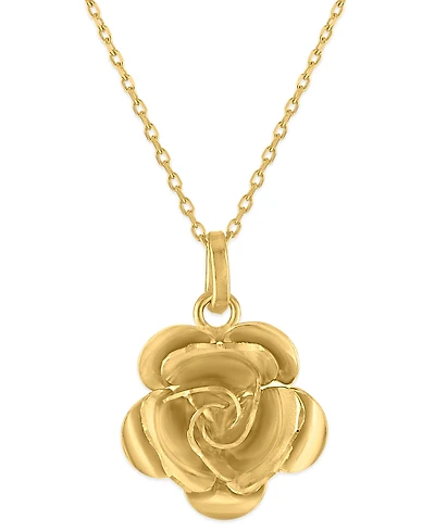 Macy's Polished Rose Pendant Necklace in 10k Gold