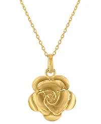 Macy's Polished Rose Pendant Necklace in 10k Gold