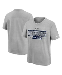 Nike Big Boys and Girls Gray Seattle Seahawks 2025 Nfc Champions Locker Room Trophy Collection Authentic T-Shirt