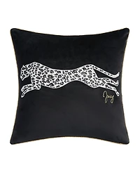 Juicy Couture Embroidered Velvet Cheetah Decorative Pillow, 18" x