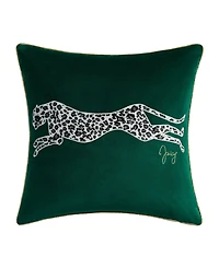 Juicy Couture Embroidered Velvet Cheetah Decorative Pillow, 18" x 18"