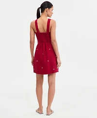 I.n.c. International Concepts Women's Sleeveless Embellished V-Neck Mini Dress, Macy's Exclusive
