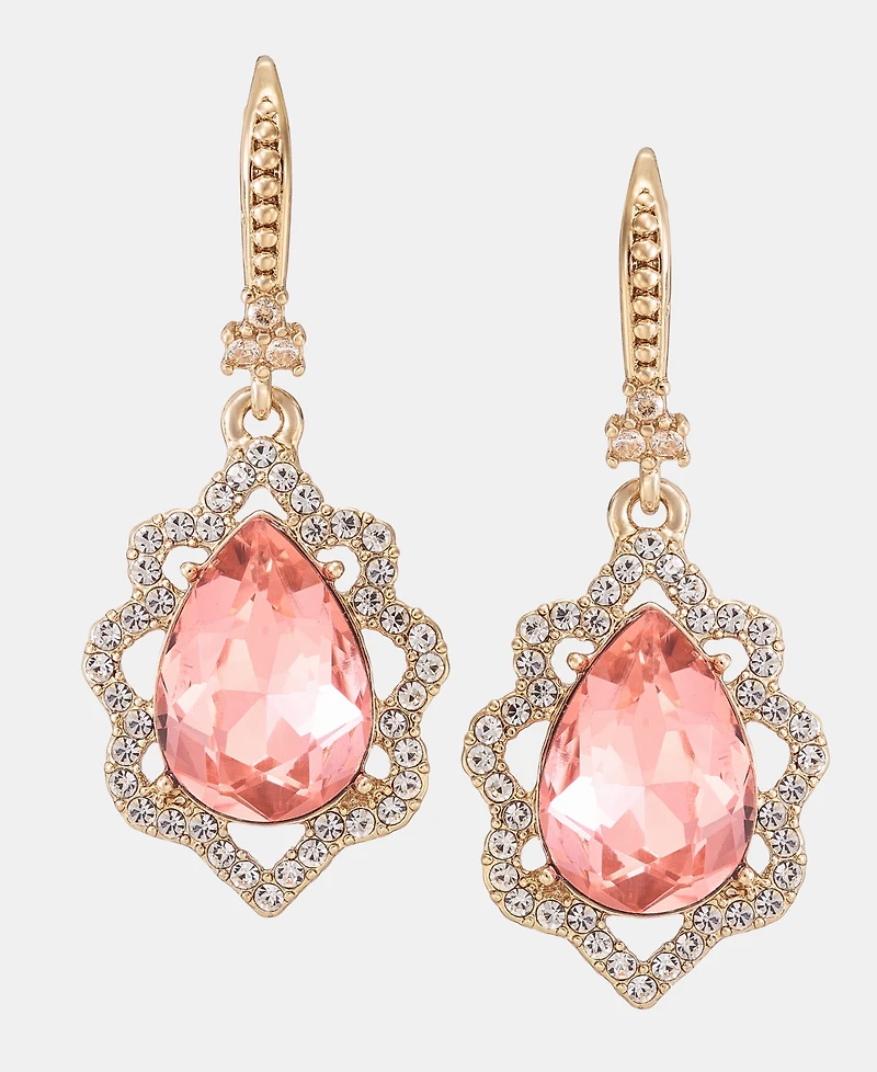 Marchesa Pave & Pear-Shape Crystal Drop Earrings