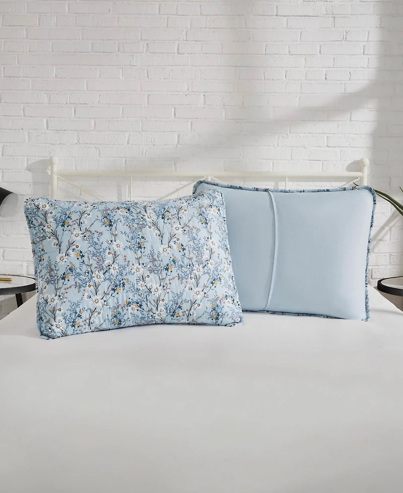 Lucky Brand Soft Floral Reversible Design 3-Pc Quilt Set, Full/Queen