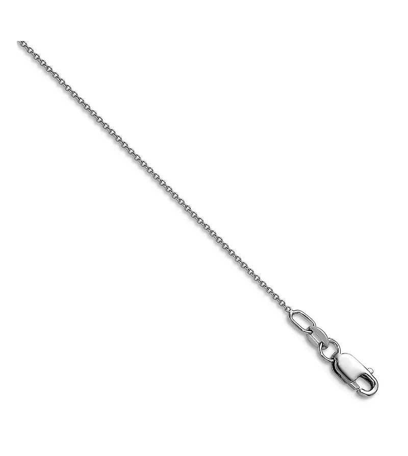 Curata Jewelry Solid 18k White Gold Italian Polished Cable Chain Necklace