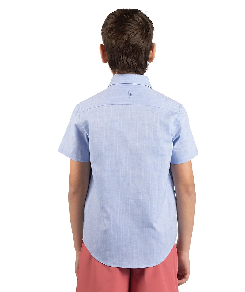 TailorByrd Big Boys Signature Chambray Short Sleeve Shirt