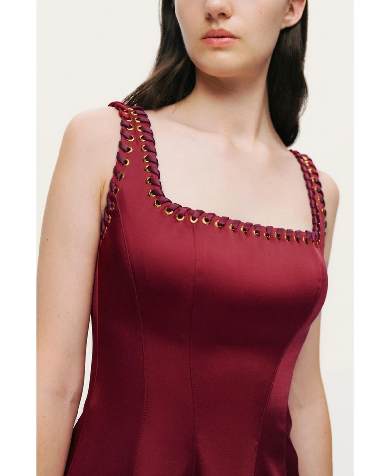 Nocturne Women's Embellished Square-Neck Midi Dress