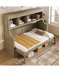 Streamdale Furniture Twin Over Full Metal Bunk Bed with Ladder & Safety Rail