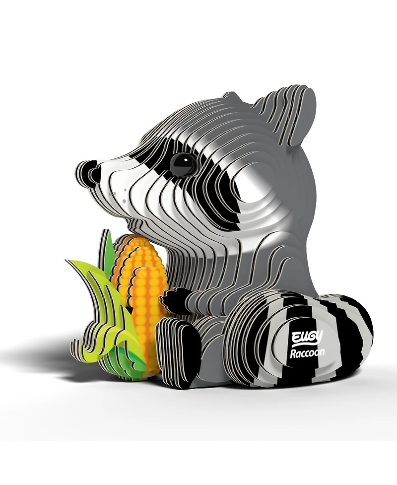 Eugy Raccoon 3D Puzzle Craft Model Kit