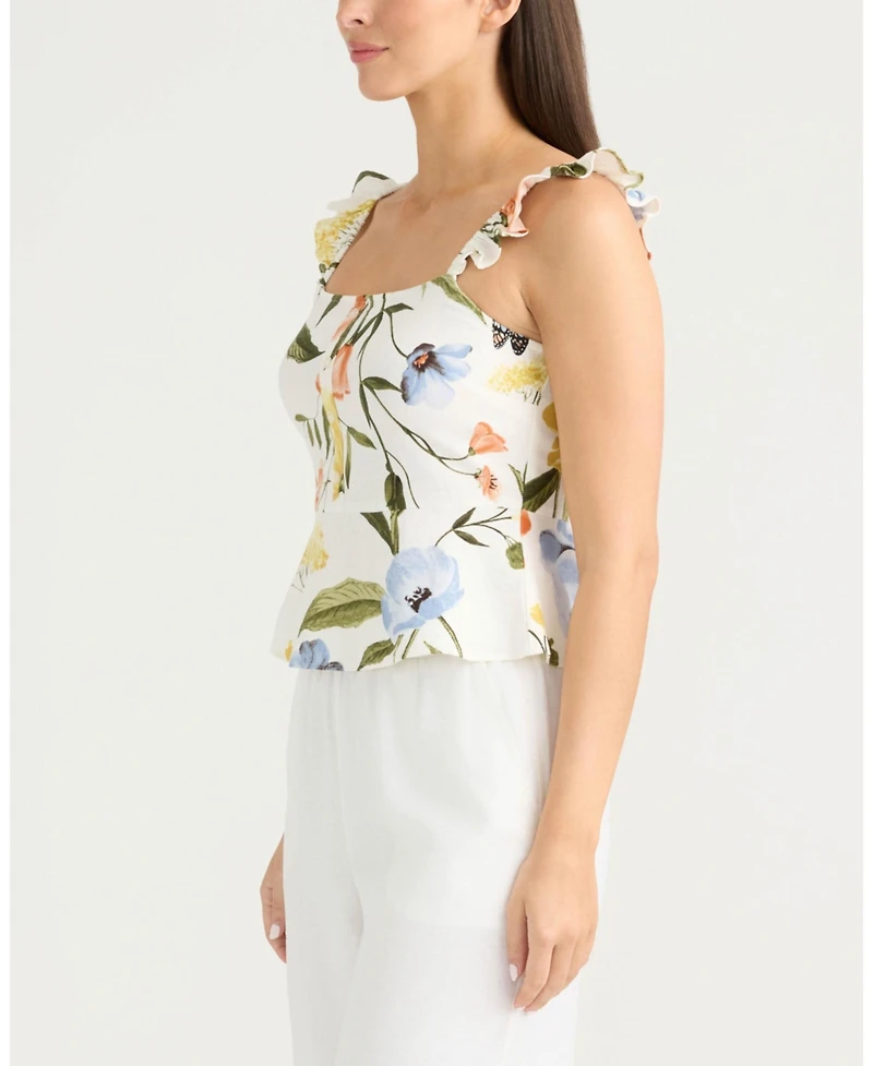 Ellen Tracy Women's Ruffle Sleeve Top