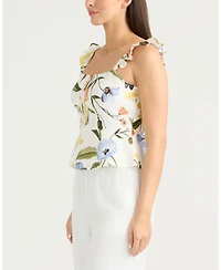 Ellen Tracy Women's Ruffle Sleeve Top