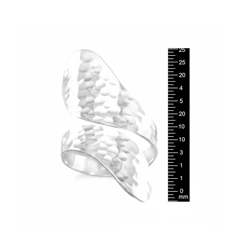 Curata Jewelry 925 Sterling Silver Hammered Adjustable Spoon Ring