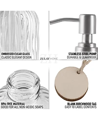 Zulay Kitchen Easy Press Pump Clear Glass Hand Soap Dispenser for Bathroom