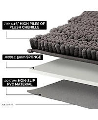 Zulay Kitchen Soft Shaggy Microfiber Ultra Absorbent Bathroom Rug 20x32