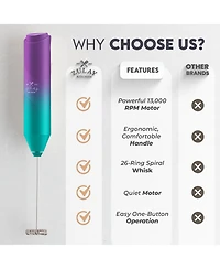 Powerful Handheld Mini FrothMate Milk Frother Stainless Steel