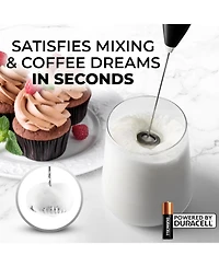 Zulay Kitchen Milk Frother Wand Drink Mixer with Aa Duracell Batteries