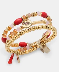 lonna & lilly 3-Pc. Set Evil Eye Charm Beaded Stretch Bracelets