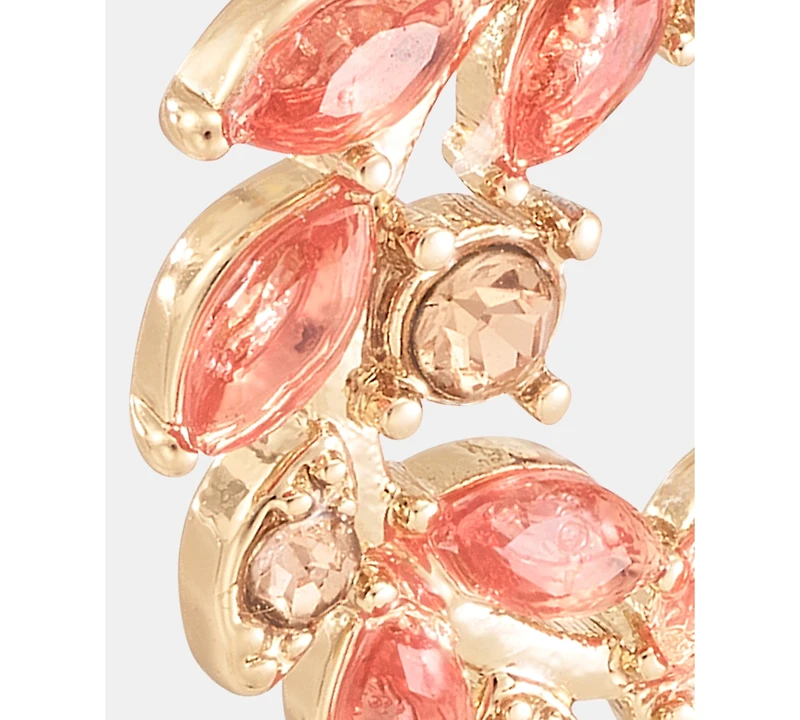 lonna & lilly Gold-Tone Faux Coral Open Leaf Wreath Earrings