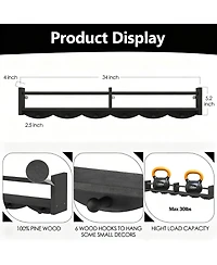 Yigii Floating Shelves Set of 4: Multi-functional, Sturdy Pine Wood, Elegant Design