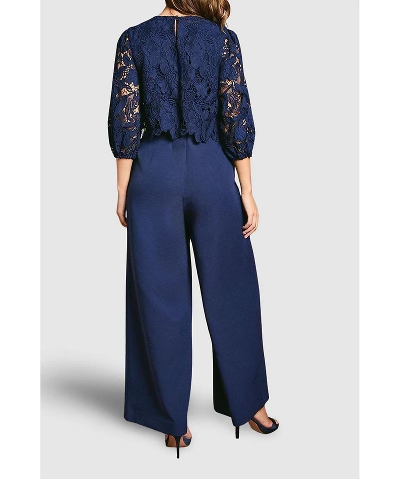 Coast Women's Lace Overlay Wide Leg Jumpsuit