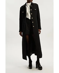 Karen Millen Women's Wool Military Tailored Maxi Coat