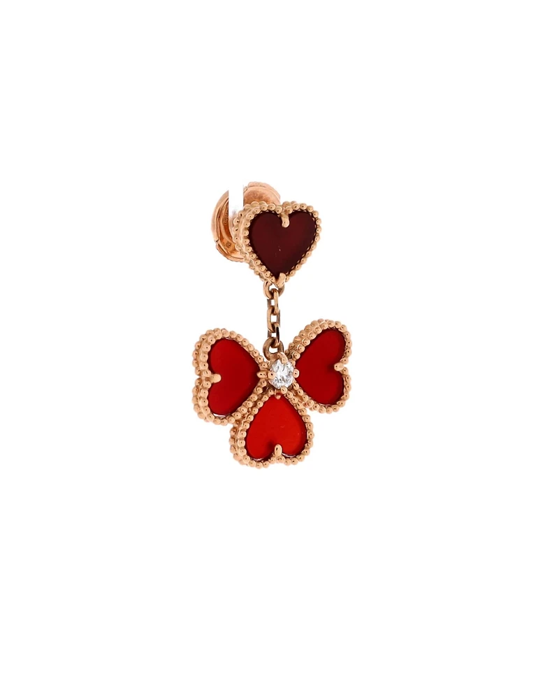 Pre-Owned Van Cleef & Arpels Sweet Alhambra Effeuillage Heart Earrings