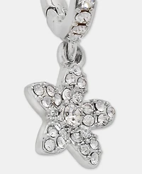 Givenchy Crystal Flower Charm Huggie Hoop Earrings