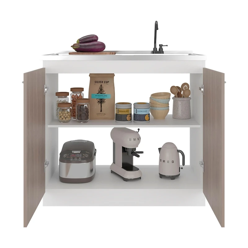 Fm Furniture Extremo Kitchen Storage Cabinet with 2 Doors and 3 Shelves