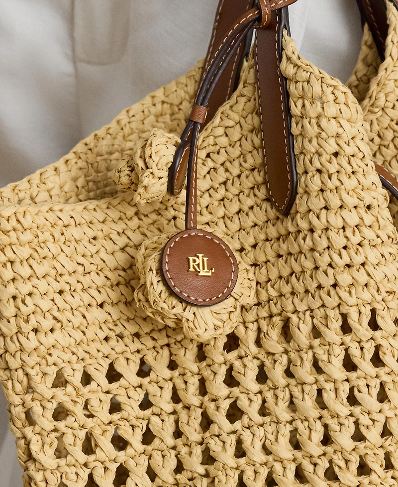 Lauren Ralph Lauren Crocheted Straw Flower Small Bag Charm