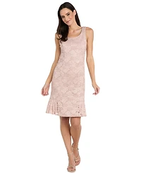 R & M Richards Petite Lace Pleat Hem Jacket Dress