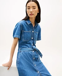 Tommy Hilfiger Women's Short-Sleeve Belted Denim Dress