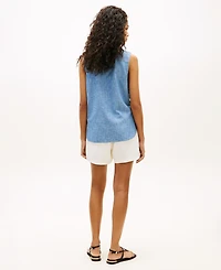 Tommy Hilfiger Women's Collared Sleeveless Shirt