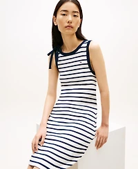 Tommy Hilfiger Women's Ribbed Bow Sleeveless Dress