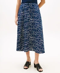 Tommy Hilfiger Women's Essential Linen Flare Midi Skirt