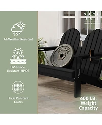 WestinTrends Outdoor Patio Hdpe Folding Adirondack Garden Bench