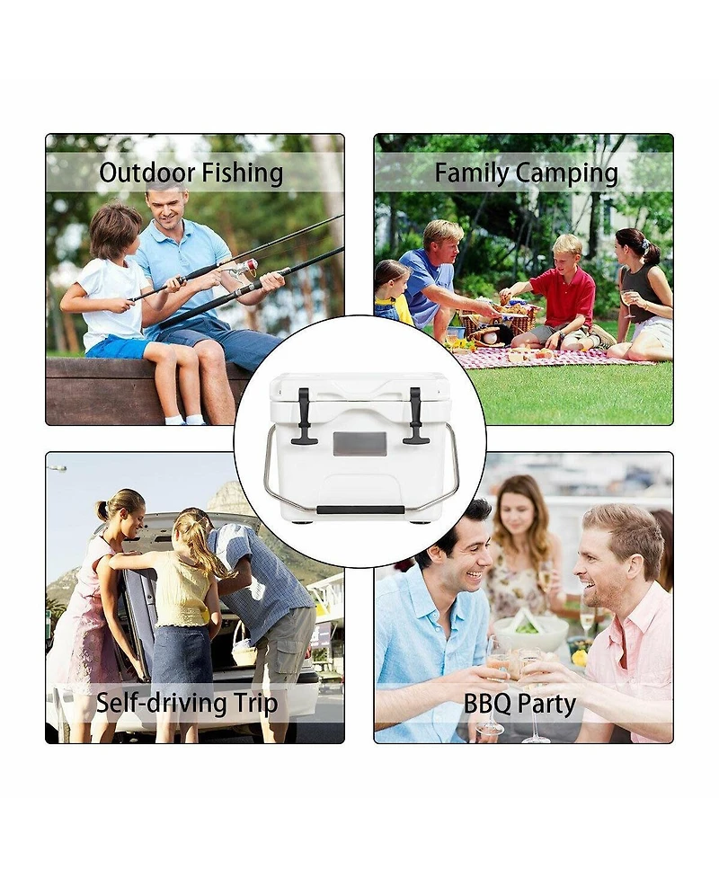 Sugift 16 Quart 24-Can Capacity Portable Insulated Ice Cooler with 2 Cup Holders