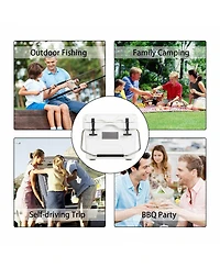 Sugift 16 Quart 24-Can Capacity Portable Insulated Ice Cooler with 2 Cup Holders